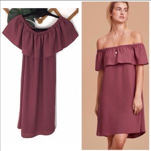 Aritzia / Wilfred off the shoulder mauve dress